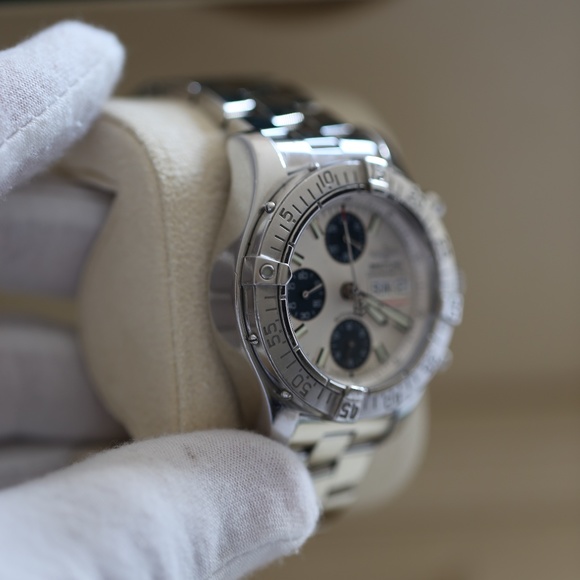 Breitling Chronometre Superocean 42MM Day Date Steel Watch with Silver Dial A133 - Picture 3 of 6